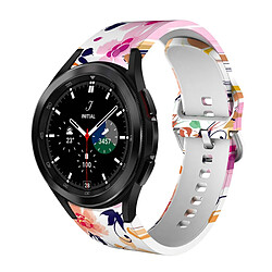 Bracelet en silicone motif imprimé rigide oiseau et fleur pour votre Samsung Galaxy Watch4 40mm/44mm