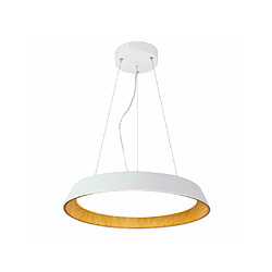 Vente-Unique Suspension LED en métal et aluminium - D. 45 cm - Blanc et naturel - DERRY