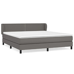 Maison Chic Lit Adulte - Lit simple Lit à sommier tapissier avec matelas moelleux - Meuble de Chambre - Gris 160x200 cm Similicuir -MN75855