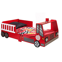 Mes Lit camion de pompier 70x140 cm + matelas rouge - FIRE