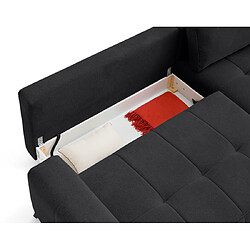 Lisa Design Rimini - canapé d'angle droit 4 places convertible avec coffre en tissu texturé pas cher