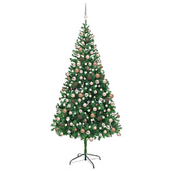 vidaXL Arbre de Noël artificiel pré-éclairé/boules 210 cm 910 branches