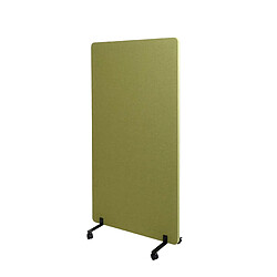 Decoshop26 Cloison acoustique double paroi paravent de bureau séparateur de pièce panneau d'affichage en tissu vert 147x80 cm 04_0006421