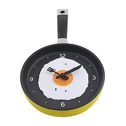 Horloge Murale Suspendue De Conception De Poêle à Frire Pour La Décoration De Chambre à La Maison D'art De Nouveauté Jaune