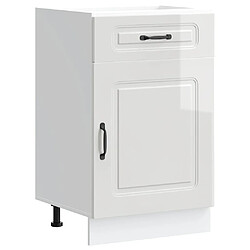 vidaXL Armoire de cuisine Kalmar blanc brillant bois ingénierie