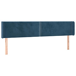 Maison Chic Tête de lit moderne avec oreilles pour chambre - Décoration de lit Bleu foncé 163x16x78/88 cm Velours -MN75153