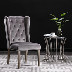 Maison Chic Chaises de Salle à Manger | Chaise à manger,Fauteuil Gris Velours -GKD77297