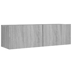 Maison Chic Ensemble de meubles TV 8 pcs | Banc TV Moderne pour salon | Meuble de Rangement - Sonoma gris Bois d'ingénierie -MN38673 pas cher