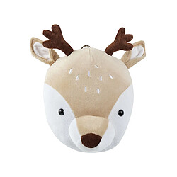 Beliani Décoration murale en peluche beige tête de cerf 23 x 30 cm BAMBI