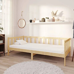 Maison Chic Lit de jour avec matelas, Lit de repos Lit d'invité pour Salon Chambre,Canapé-lit 90x200 cm Bois de pin massif -MN11510