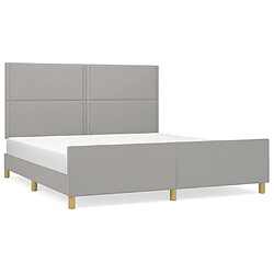 Maison Chic Cadre/structure de lit avec tête de lit pour adulte - Lit Moderne Chambre Gris clair 160x200 cm Tissu -MN86851