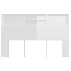 Acheter vidaXL Armoire de tête de lit Blanc brillant 160x19x103,5 cm