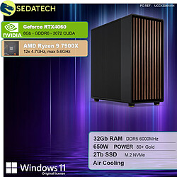 Sedatech Workstation Premium • AMD Ryzen 9 7900X • RTX4060 • 32Go DDR5 • 2To SSD M.2 • Windows 11