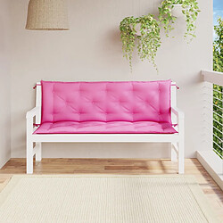 vidaXL Coussins de banc de jardin lot de 2 rose 150x50x7 cm tissu