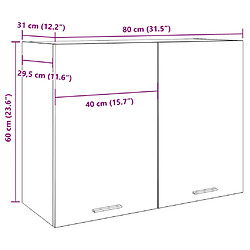 vidaXL Armoire suspendue vieux bois 80x31x60 cm bois d'ingénierie pas cher