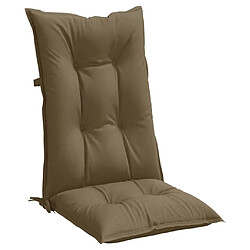 Avis vidaXL Coussins de chaise à dossier haut lot de 6 taupe mélangé tissu