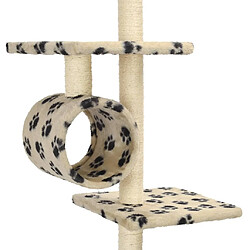 Arbre à chat avec griffoirs,niche pour chat en sisal 260 cm Beige Motif pattes -MN50289 pas cher