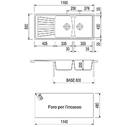 Plados Spazio Evier à poser Rectangulaire Ultraquartz