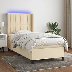 Sommier à lattes,Cadre à lattes de lit pour Adulte matelas et LED Crème 80x200cm Tissu -MN83555