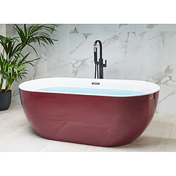 Beliani Baignoire îlot rouge bordeaux 170 x 80 cm CARRERA