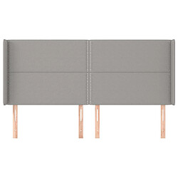 Avis Maison Chic Tête de lit moderne avec oreilles pour chambre - Décoration de lit Gris clair 163x16x118/128 cm Tissu -MN64352