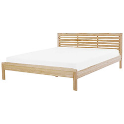 Beliani Lit double en bois clair 180 x 200 cm CARNAC