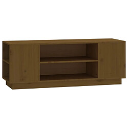 Maison Chic Meuble TV scandinave - Banc TV pour salon Marron miel 110x35x40,5 cm Bois de pin massif -MN44383