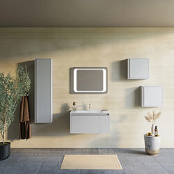 Acheter Kiamami Valentina ARMOIRE DE TOILETTE MURALE 80CM GRIS MAT AVEC MIROIR 60X80 LED | MONACO