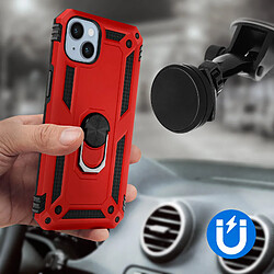 Avizar Coque pour iPhone 14 Plus Hybride Antichoc Bague de maintien Support Vidéo rouge pas cher