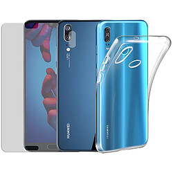 Protection intégrale Verre Trempé pour Huawei P20 + Verre Trempé Caméra Arrière + Coque souple silicone transparente - Visiodirect -