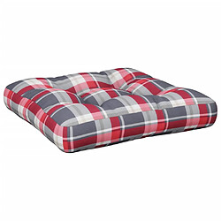 Avis vidaXL Coussins de palette lot de 2 motif à carreaux rouge tissu