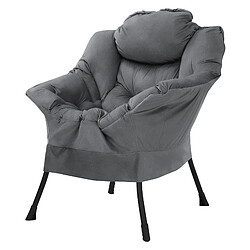 ML-Design Fauteuil Relax Fauteuil de salon Fauteuil à oreilles Coton Anthracite