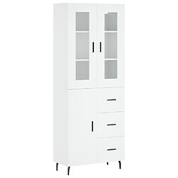 vidaXL Buffet haut Blanc 69,5x34x180 cm Bois d'ingénierie