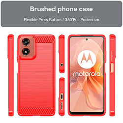 Htdmobiles Coque pour Motorola Moto G04 / G24 - housse etui silicone gel carbone + verre trempe - ROUGE