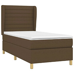 Avis Maison Chic Lit adulte- Lit + matelas,Sommier à lattes de lit avec matelas Marron foncé 90x190 cm -GKD92501