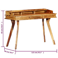 vidaXL Bureau 115 x 50 x 85 cm Bois solide de Sesham pas cher