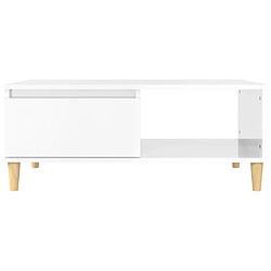 Maison Chic Table basse,Table Console Table d'appoint, Table pour salon Blanc brillant 90x50x36,5 cm Bois d'ingénierie -MN91485 pas cher