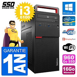 PC Tour Lenovo ThinkCentre M700 Intel i3-6100 RAM 16Go SSD 960Go Windows 10 Wifi - Occasion