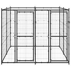 Helloshop26 Chenil extérieur cage enclos parc animaux chien d'extérieur pour chiens acier 4,84 m² 02_0000372