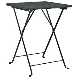 Avis Maison Chic Table de bistro pliable et chaises d'extérieur 3 pcs,Ensemble de bistro de jardin pour relax Noir Résine tressée -GKD879522