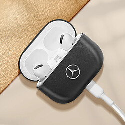 Acheter Mercedes Coque Fine et Légère pour AirPods Pro en Cuir Véritable Noir