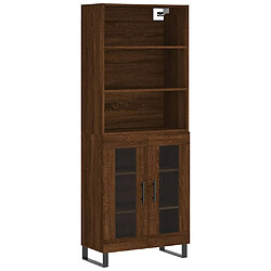 vidaXL Buffet haut Chêne marron 69,5x34x180 cm Bois d'ingénierie