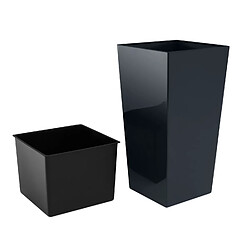 Pot de fleur avec insert Urbi Square anthracite 35L