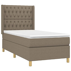 Avis Maison Chic Lit Adulte - Lit simple Lit à sommier tapissier avec matelas moelleux - Meuble de Chambre - Taupe 100x200 cm Tissu -MN19183