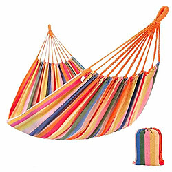 SONGMICS Hamac de Voyage Respirant Portable 210 x 150 cm Charge maximale: 300 kg (strieux Orange-Bleu)