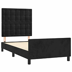 Acheter Maison Chic Lit adulte - Cadre Structure de lit avec tête de lit Contemporain Noir 80x200 cm Velours -MN65463