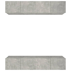 vidaXL Meubles TV 4 pcs gris béton 80x30x30 cm bois d'ingénierie