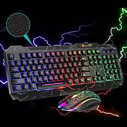 Universal Jeux informatiques, clavier et souris, réglage de rétro-éclairage LED arc-en-ciel.