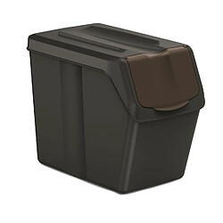 Ensemble de poubelles de tri Keden SORTI BOX 5x20L - noir recyclage pas cher