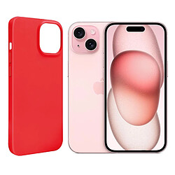 Coque de protection souple silicone Rouge pour iPhone 15 6.1" - VISIODIRECT -